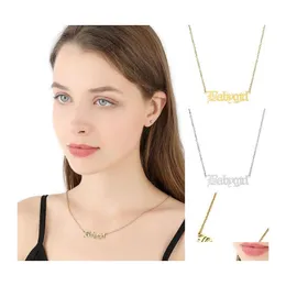 Anhänger Halsketten Hohe Qualität Edelstahl Babygirl Winkel Priness Halskette Für Frauen Mädchen Gold Sier Alten Brief Schmuck Drop Dhg7F