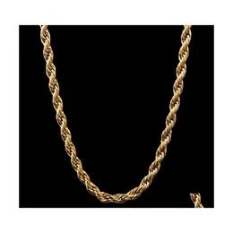 Łańcuchy BK 18K Gold Sliste for Women Men M skręcone lina Dziecięcie Naszyjniki Biżuteria Rozmiar 18 20 22 24 30 cali 289 G2 Drop dostawa Penda DHBJ9