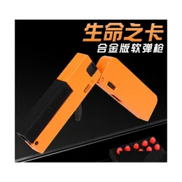 Gun Toys Lifecard Folding Toy Pistol Handgun Card With Soft S Alloy Shooting Model For Adts Boys Children Gifts Drop Delivery Dhvkr