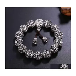 Pendanthalsband charmiga 999 Sier Six Character Mantra Armband Lotus Buddha Bead Drop Delivery Jewelry Pendants Dhjie