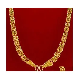 Цепи ожерелье для мальчиков Мужская цепь 18K Желто -золото, наполненное хип -хоп, тяжелые густые толстые коренастые модные ювелирные изделия 24 дюйма 25 капля d dhcmy