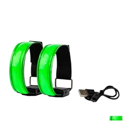 Altri Bracciali Sport all'Aria Aperta Fascia da Corsa Notturna Fascia da Braccio Leggera a Led Cintura di Sicurezza Braccio Gamba Avvertimento Polsino per Bici da Bicicletta Festa in Bicicletta Ot7Ih