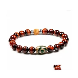 ビーズストランド8mm higth Quality Red Tiger Eye Beads with Rudraksha Lovers Distance Bracelet Women Jewelry Accessories Dzi Men Gift d Dhyyg