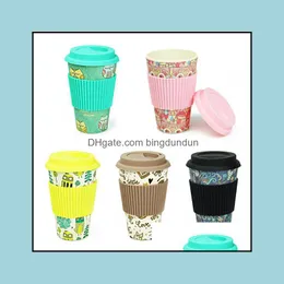 Muggar 30st Novely Bambu Fiber Powder Coffee Cups Milk Drinking Cup Travel Present Eco Friendly SN483 Drop Delivery Home Garden Kitche Dhuln