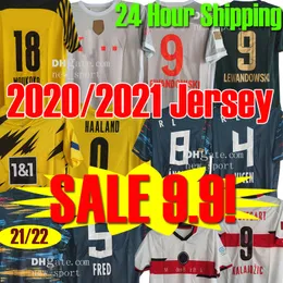 2020 2021 Koszulki piłkarskie Dortmund Haaland #9 Lewandowski Vicens #4 Fred #5 Tena #9 Moukoko #18 Home Away Size Size Sport Football Sale 9,9 24 -godzinny statek statek