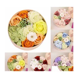 装飾的な花の花輪バレンタインデイDIY石鹸花ギフトローズボックスブーケウェディングフェスティバルホームデコレーション4D111ドロップデリブDHU6V