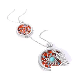 Pendant Necklaces High Quality Aromatherapy Opening Floating Lockets Necklace Diamondencrusted Essential Oil Diffuser For Women Drop Otfpt