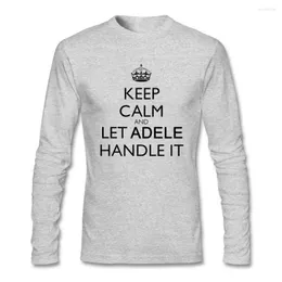Herren-T-Shirts bleiben ruhig und lassen Sie Adele mit Männern mit dem Neck drucken Langarm-Unterhemden für Plus Größe für Halloween
