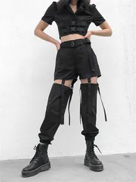 Frauen Hosen 2023 Hip Hop Hohe Taille Cargo Frauen Jogger Street Style Hosen Schnalle Track Einstellbare Aushöhlen Pantalon