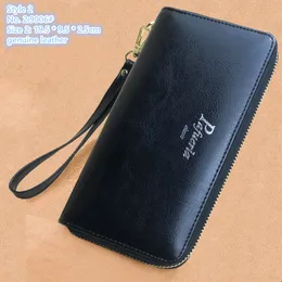 Factory wholesale ladies shoulder bags 2 styles classic solid leather long wallet multifunctional zipper mobile phone coin purse metal retro clutch bag 9004#