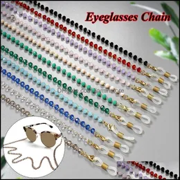 سلاسل نظارات النظارات الكريستالية المخرمة سلسلة قلادة eyeglass الحبل حزام مضاد للنظارات الشمسية الحبل إكسسوارات العين إسقاط del ots2n