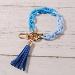 Charm Bracelets Acrílico Chain Keychain For Keys Colorful Tassel Keyring Women Men Wristlet Bracelet Charms 2023 Fashion Jewelry