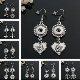Charm 12mm Noosa Snap Button Dangle Chandelier Earring 8 Style selection Cupid crown Lucky tree