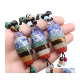 Hänge halsband naturlig sten colorf sömmar halsband damer flickor lång tröja kedja smycken gåva souvenir längd 41,5 cm droppe d dhsyu
