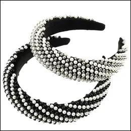Stirnbänder Nachahmung Perle Haar Hoop Vintage Bands Für Frauen Luxus Einfache Tiaras Leistung Party Dekoration Kopfbedeckungen Drop Lieferung Ote9D
