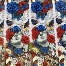 Gift Wrap Gothic Style Clock Cage Blue Red Rose Washi PET For Card Making DIY Scrapbooking Plan Decorative Sticker