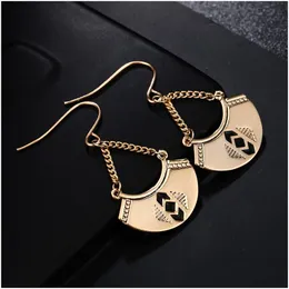Dangle Earrings & Chandelier Enfashion Vintage Camber Fan Big Gold Color Earings Drop For Women Long Earring Jewelry Brinco N