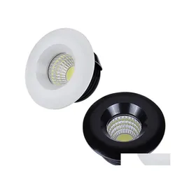 Downlights 110V 220V 12V Dimble LED Round Cob Mini Spot Inf￤lld lampa f￶r sk￥p Hemljus Showcase Driver inkluderade Drop D OT5JC