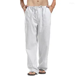 Spodnie męskie spodnie dla mężczyzn szerokie ładunek Summera Oważna Plus 5xl 5xl pościel uliczna Kolor Linen Fitness Streetwearmen's Boun22