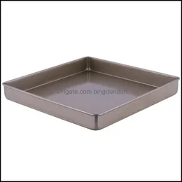 Strumenti per pasticceria da forno Teglia quadrata antiaderente Vassoio in acciaio al carbonio Pie Pizza Stampo per pane Bakeware Drop Delivery Casa Giardino Cucina Dini Dhuph