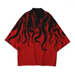 Etnisk kläder japansk stil vuxen kimono toppar tryck yukata haori cardigan klassisk samurai cosplay kostymer asiatiska kvinnor män skjorta lös