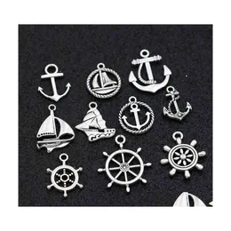 Charms Anchor Boat Pendant For Jewelry Making Bracelet Earrings Necklace Diy Accessories Craft Mix 20Pcs Drop Delivery Findings Compo Dhfyh