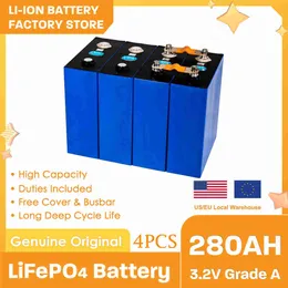 4PCS LiFePO4 280Ah 3,2V 200AH Wiederaufladbare Deep Cycle Batterie Passt vollständig zu Lithium-Eisen-Phosphat-Zelle DIY Solarenergiespeicher