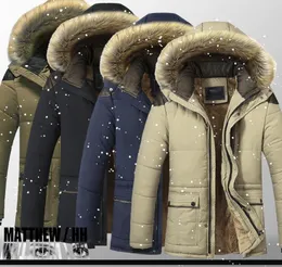 Мужская холодная хлопчатобумажная куртка мужская длинная застежка на молнии с утолщенным досугом Модный зимний пальто A076