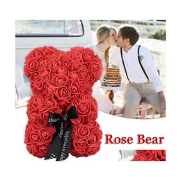 Gift Wrap Pe Artificial Rose Lovely Bear Dolls Decorations Birthday Romantic Girlfriend Love Toy Simated Valentines Day1 Drop Delive Dhuoa