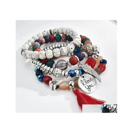 Beaded Europe Vintage Jewelry Womens Bracelet Layers Colorf Charms Tassels Bracelets Drop Delivery Dhyrn