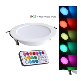 Światła sufitowe RGB RGBW LED LED Wysoka moc 10W Downlights Reded Lampy Dodaj licznik zdalnego sterowania sterownikiem Dostawa Oświetlenie Indoor Otwxz