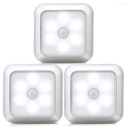 Luces nocturnas Sensor de movimiento Luz LED con batería Mini gabinete inteligente para habitación escaleras pasillo iluminación del hogar