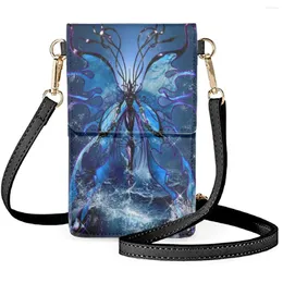 Evening Bags FORUDESIGNS Insect Blue Butterfly Pattern Lady Makeup Bag Decoration Beautiful Butterflies Women's One Shoulder Phone