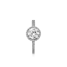 Pierścienie zespołowe Prawdziwe 925 Sterling Sier Cz Diamond Ring Wedding zaręczynowy biżuteria dla kobiet dziewczęta Drop dostawa dh6nx