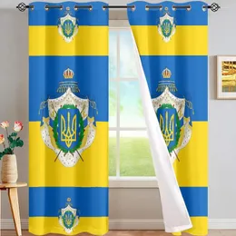 Kurtyna słonecznika drapeau Ukraina i flagowa szpilka do sypialni luksusowa dekoracja domu zaciemniające zasłony niestandardowe