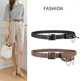 Cinture Mini marsupio Moda donna Love Chain Belt Pantaloni decorativi in pelle PU semplici ed eleganti Jeans Cintura versatile