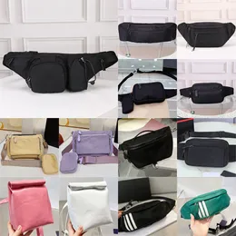 حقيبة حزام جلدية رياضي و Saffiano للنساء Fanny Pack Cross Pattern Designer Zipper Closure Black Chest Bag Athletic Crossbody Pres