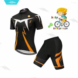 سباق يضع قميص ركوب الدراجات للأطفال مجموعة بير بوكس ​​لاكينج ملابس ملابس قصيرة من الملابس mtb أطفال ارتداء الصيف