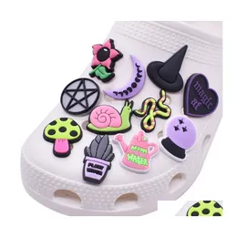 Shoe Parts Accessories Wholesale Witch Magic Moon Croc Charms Pvc For Clog Shoes Decoration Drop Delivery Dhgak