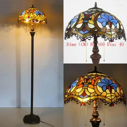 Table Lamps European Retro El Lobby Study Living Room Bedroom Bedside Lamp Southeast Asia Tiffany Grape / Dragon Tail Flower Floor