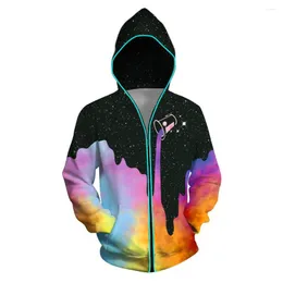 Men's Hoodies Christmas Sweatshirts Men Nice Mens Women Colorful Glowing Coat Led Luminous Zipper Buzo Hombre