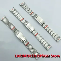 Klockarmband LARIMOKER 20 mm 904L massivt band av rostfritt stål Vikbart spänne Oysters/Jubilee Herrrem Lämplig för 40 mm41 mm fodral