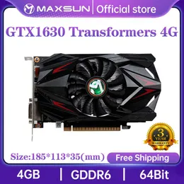 MaxSun Graphics Cards GTX1630 Transformers 4GB GDDR6 64bit GPU Video Gaming Card för PC Computer Nvidia DP DVI Full New New
