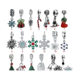 Charms liga de natal boneco de neve dias skl mi￧angas soltas ajuste o colar de pulseira original J￳ias DIY Drop Drop Encontros componente OTBXC