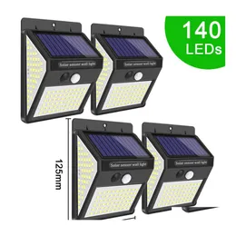 Solar Street Light 140 lysdioder 3 lägen Vattentät IP65 LED -lampa PIR Motion Sensor Garden Outdoor Pathway Wall Drop Leverans Lights Ligh Ote9C