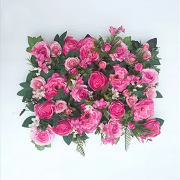 Dekoratif Çiçek Çelenkleri Erik Renk Gül Dahlia Yapay Çiçek 60x40cm Diy Partisi Kurulu Pembe Romantik Düğün Dekorasyon Arka