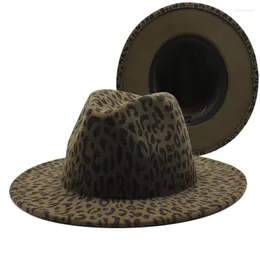 Boinas de leopardo vintage mulheres unissex panamá chapéus de lã feltro fedora gambler senhoras largura partida de festa de cowboy chapéu de jazz de jazz de cowboy