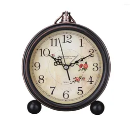 Shorts Shorts Clock Alarm Alarm Alarm Orologi Vintage Destina del comodino retrò luce leggera silenziosa Rustic Rustic Portable Travel Desktop decorativo