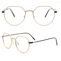 Okulary przeciwsłoneczne ramy Klasyczne mężczyzn okrągły okulary kobiety aluminiowe tytanowe okulary optyczne pełne obręcze nowoczesne metalowe okulary złote okulary