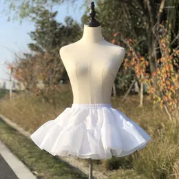Saias Flor Girls 4 lados Vestido de cosplay de duas fases Vestido curto Jupon Enfant Fille Lolita Ballet Tutu Skirt Mini Underskirt